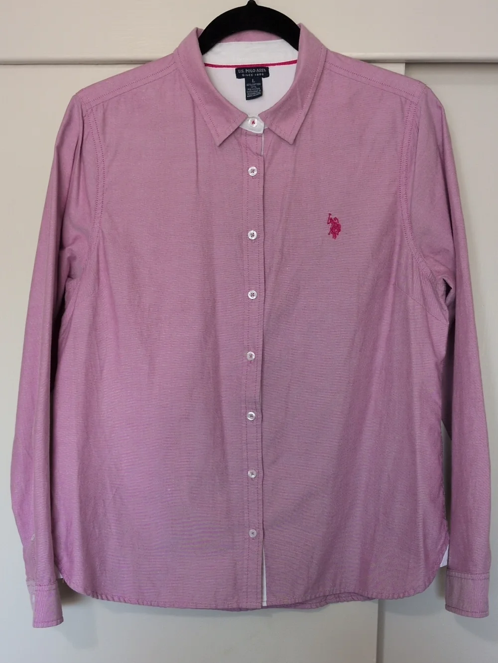 U.S. Polo Assn. Light Pink Long-Sleeve Button-Up Shirt - Picture 1 of 8